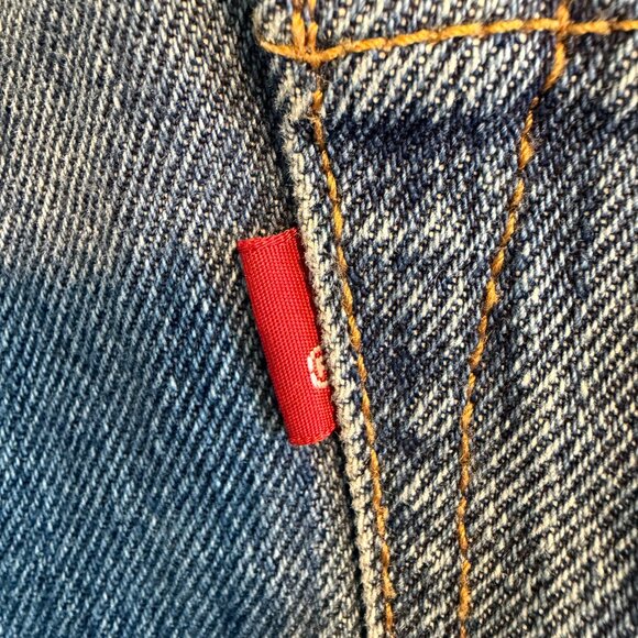 Vintage 90s LEVIS 501 Straight Leg Button Fly Denim Blue Jeans 36 x 32 - Picture 11 of 15
